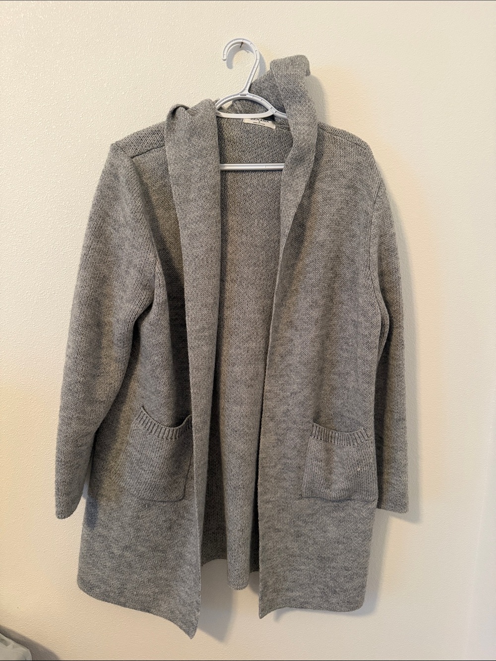 Zenana Outfitters Gray Hooded Open-Front Women's Cardigan